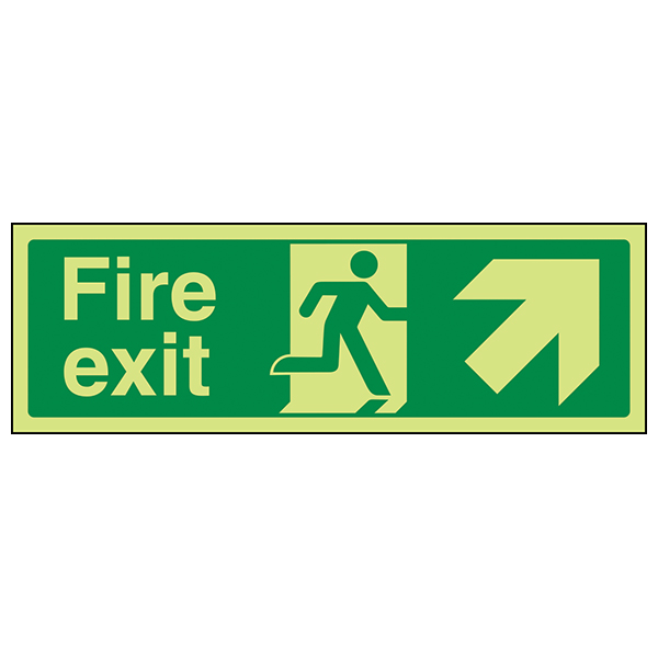 GITD Photoluminescent Fire Exit Arrow Safety Sign For Office