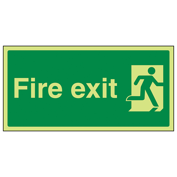 GITD Final Fire Exit Safety Sign Glow In Dark For Buildings
