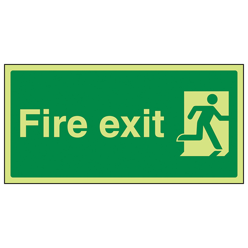 GITD Final Fire Exit Safety Sign Glow In Dark For Buildings