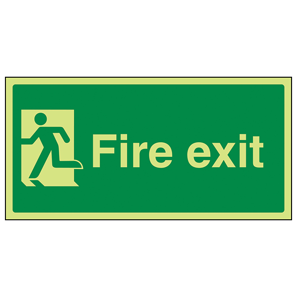 Photoluminescent Fire Exit Safety Sign GITD For Facilities