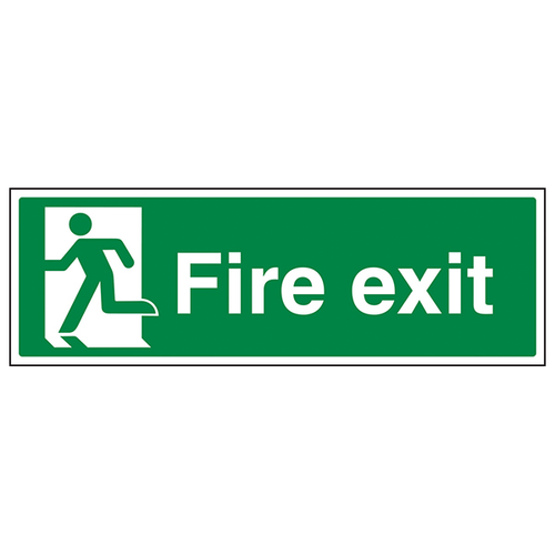 Fire Exit Man Left Safety Sign Emergency Evacuation