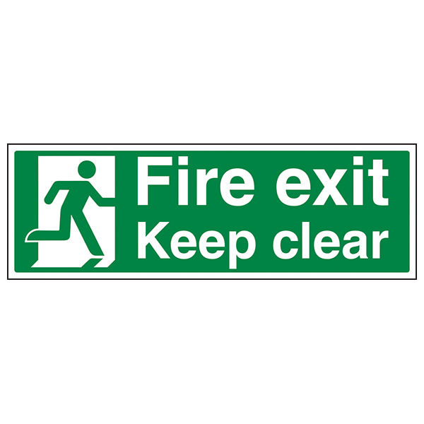 Fire Exit Keep Clear Safety Sign EN ISO 7010 Workplace