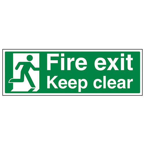 Fire Exit Keep Clear Safety Sign EN ISO 7010 Workplace