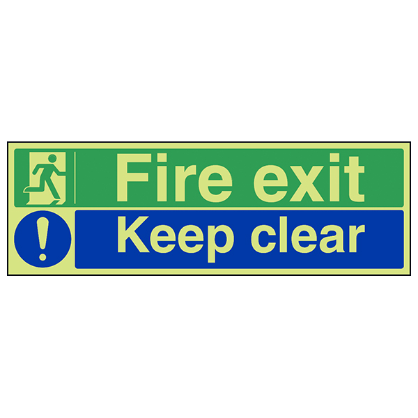 Photoluminescent Fire Exit Safety Sign For Buildings