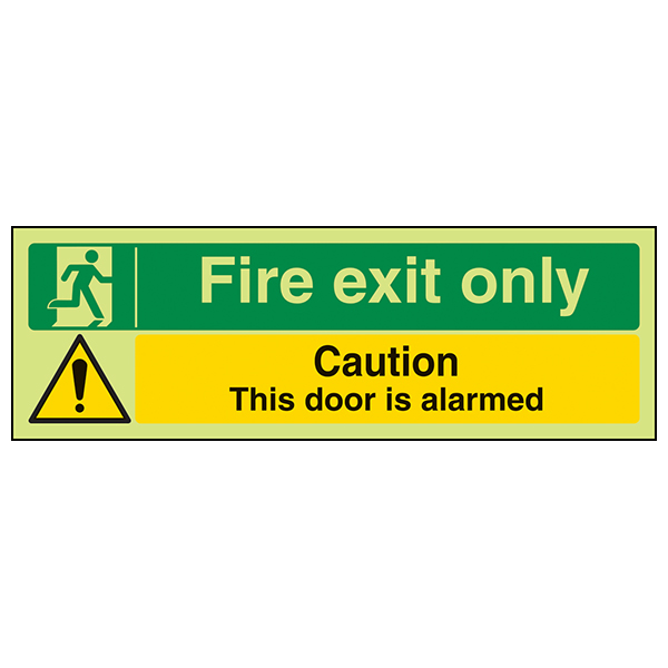 GITD Fire Exit Safety Sign Photoluminescent For Workplaces