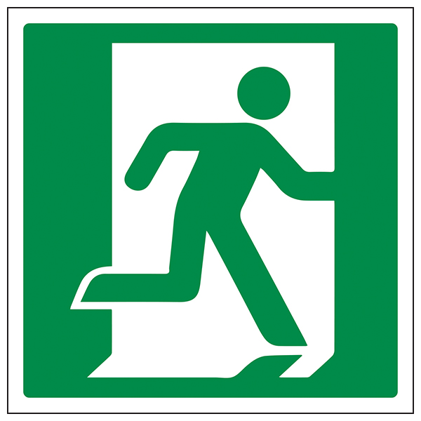 Running Man Right Safety Sign Compliant For Buildings