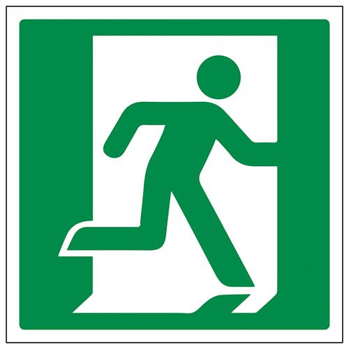 Running Man Right Safety Sign Compliant For Buildings