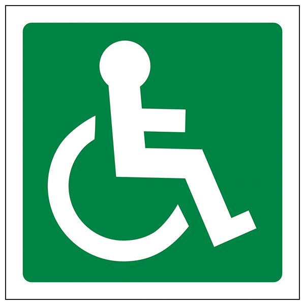 Wheelchair Accessible Safety Sign Facing Right Hospital