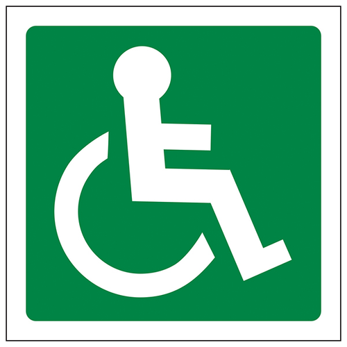 Wheelchair Accessible Safety Sign Facing Right Hospital