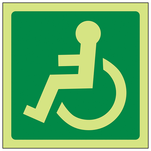 GITD Wheelchair Symbol Emergency Safety Sign For Facilities