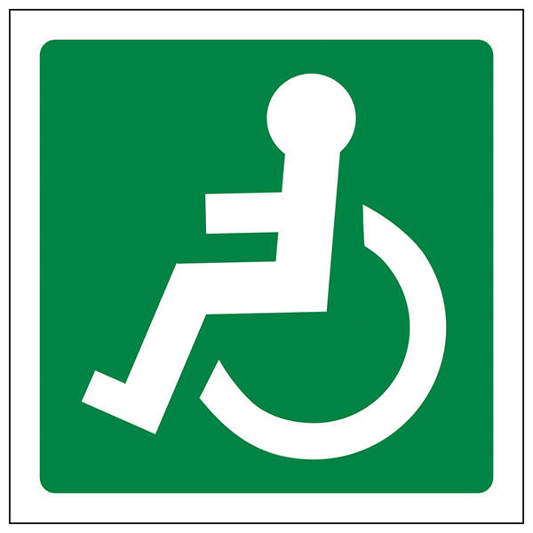 Wheelchair Logo Facing Left Safety Sign EN ISO 7010