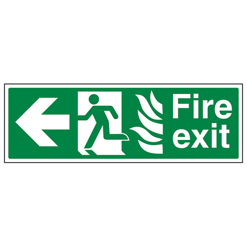 NHS Fire Exit Arrow Left Safety Sign For Hospitals Wards