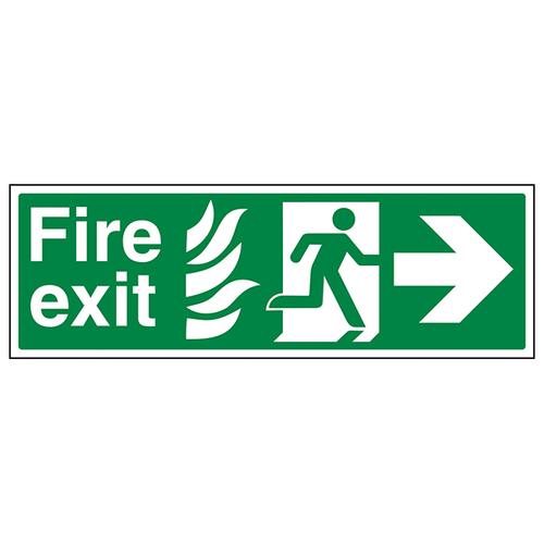Fire Exit Arrow Right Safety Sign Trusted NHS For Hospitals
