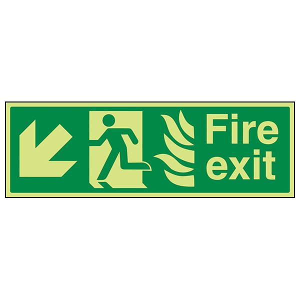 Photoluminescent Fire Exit Safety Sign NHS GITD For Offices