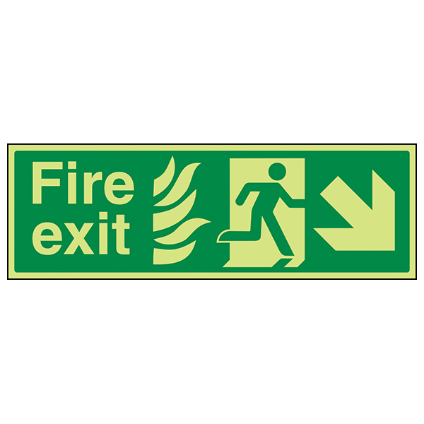 Glow In The Dark Fire Exit Safety Sign NHS For Buildings