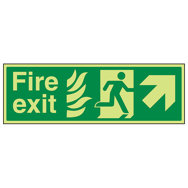 GITD NHS Glow Emergency Fire Exit Safety Sign For Buildings