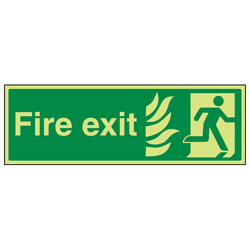 Photoluminescent Fire Exit Safety Sign NHS For Buildings