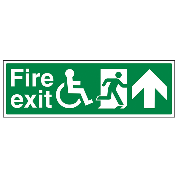 Wheelchair Fire Exit Safety Sign Durable Compliant Hospital