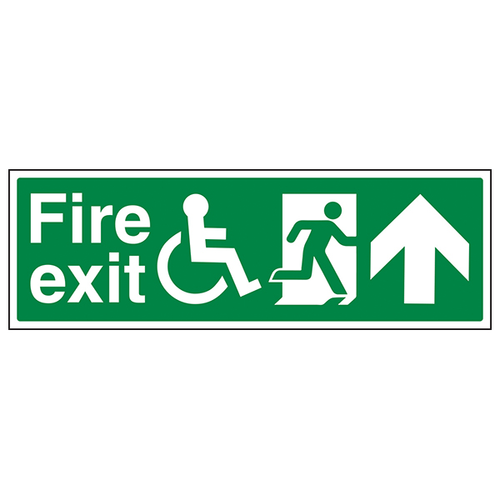 Wheelchair Fire Exit Safety Sign Durable Compliant Hospital