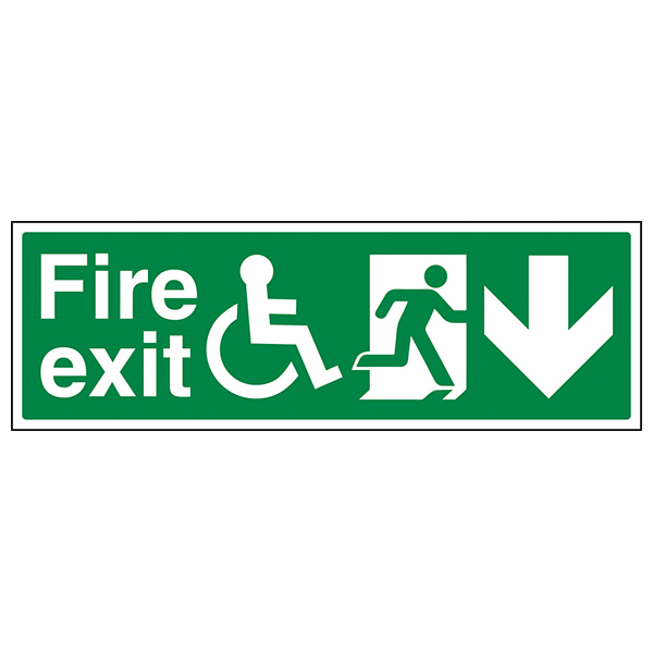 Wheelchair Fire Exit Safety Sign Compliant For Hospitals