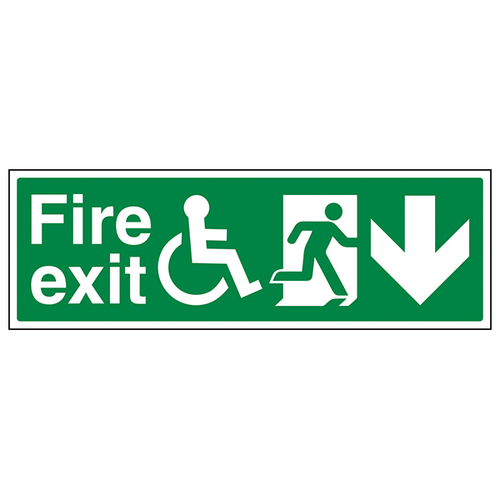 Wheelchair Fire Exit Safety Sign Compliant For Hospitals