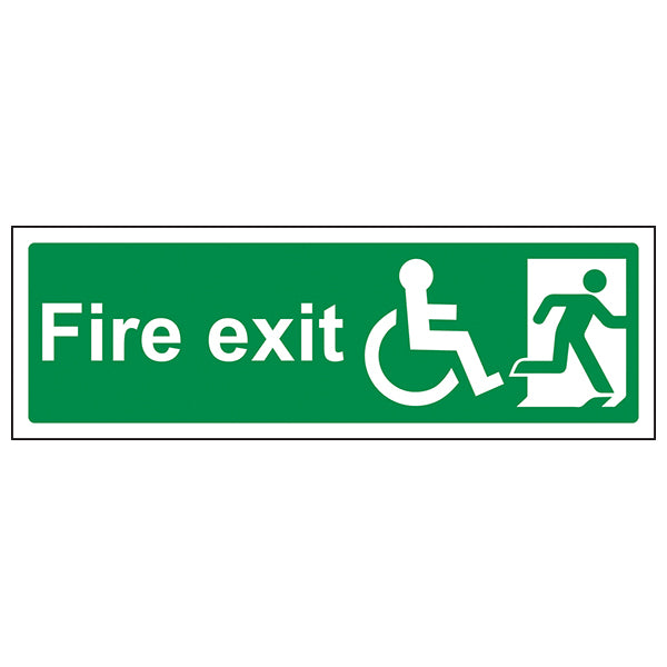 Wheelchair Fire Exit Safety Sign EN ISO 7010 Hospitals