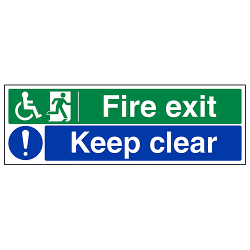 Wheelchair Fire Exit Keep Clear Safety Sign For Hospitals
