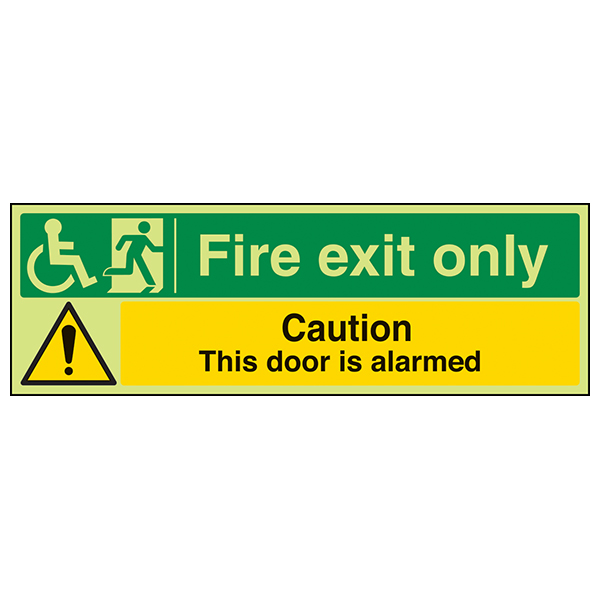 GITD Fire Exit Safety Sign Photoluminescent For Buildings