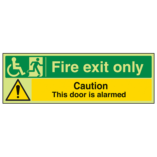 GITD Fire Exit Safety Sign Photoluminescent For Buildings