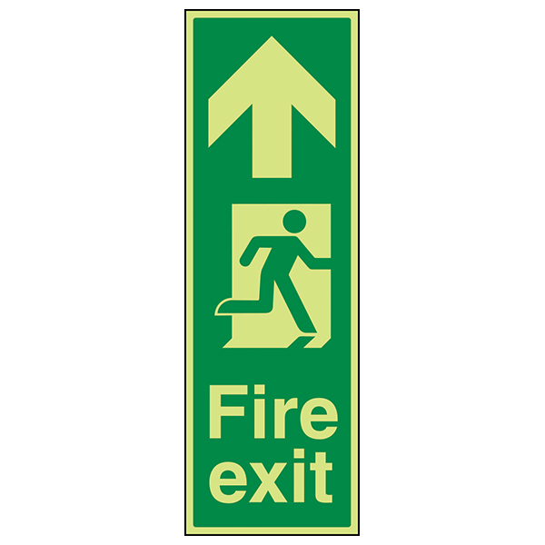 GITD Fire Exit Arrow Up Safety Sign Essential For Buildings