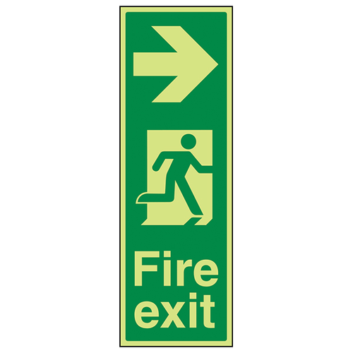 GITD Fire Exit Arrow Right Safety Sign For Buildings