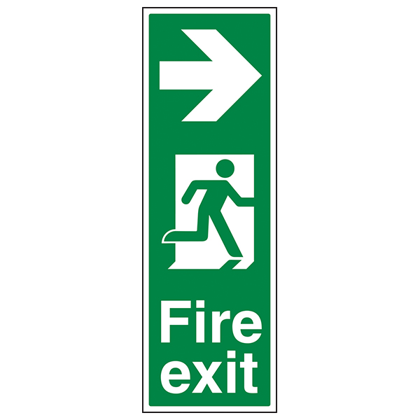 Fire Exit Arrow Right Safety Sign Compliant For Workplaces