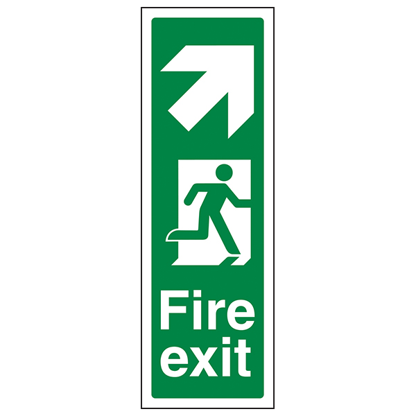 Fire Exit Arrow Up Right Safety Sign For Office Staff