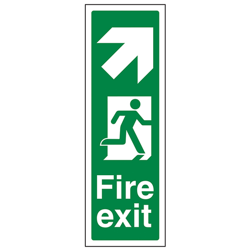 Fire Exit Arrow Up Right Safety Sign For Office Staff