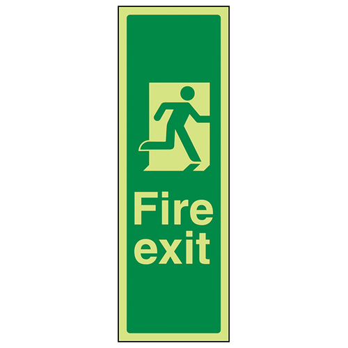 GITD Photoluminescent Fire Exit Man Right Safety Sign