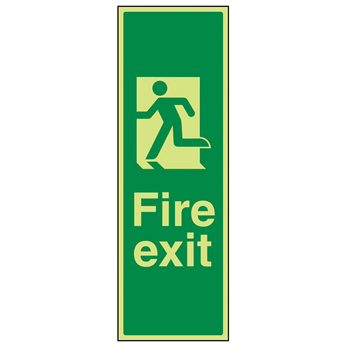 GITD Photoluminescent Fire Exit Safety Sign For Buildings