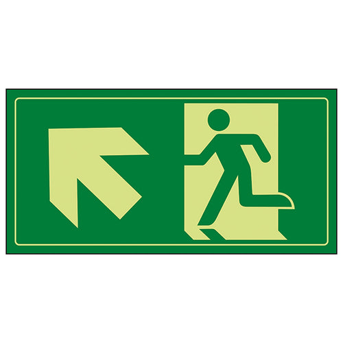 Glow In The Dark Fire Exit Safety Sign For Buildings