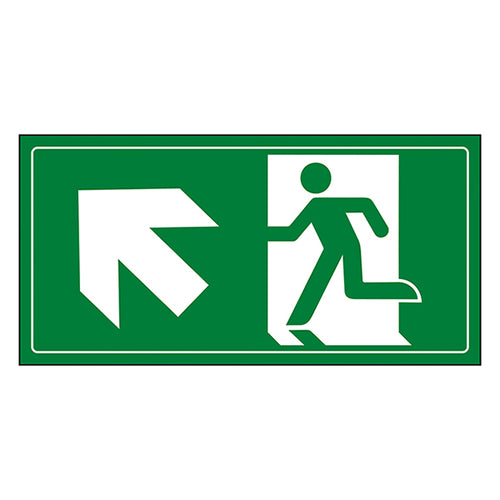 Fire Exit Running Up Left Safety Sign Compliant Workplace