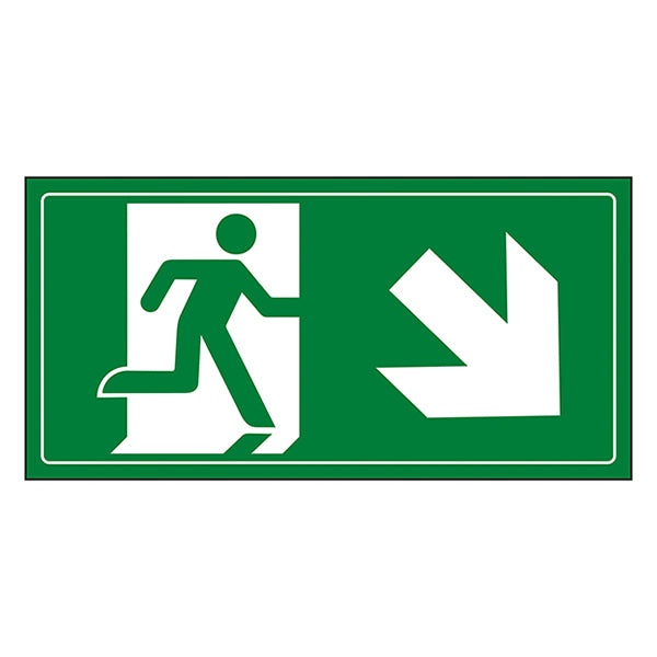 Fire Exit Safety Sign Running Right EN ISO 7010 Workplace