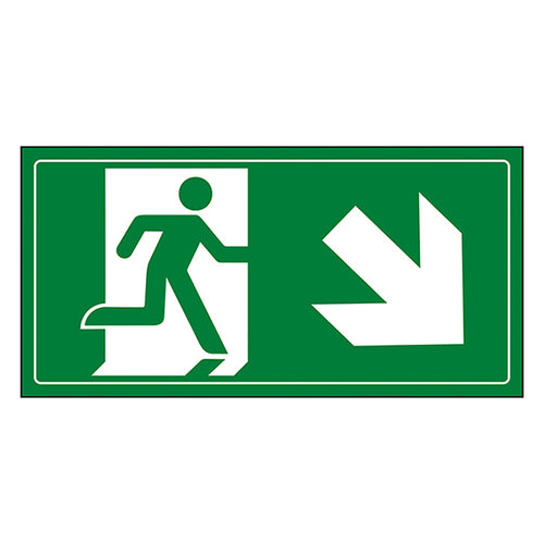 Fire Exit Safety Sign Running Right EN ISO 7010 Workplace