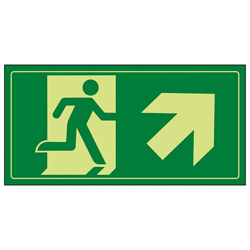 Photoluminescent Fire Exit Safety Sign For Buildings