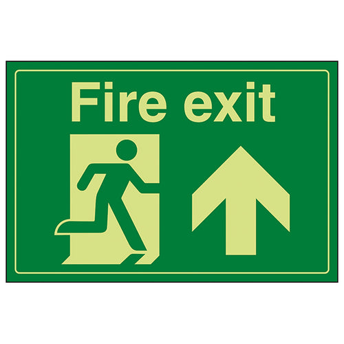 GITD Fire Exit Safety Sign Photoluminescent For Facilities