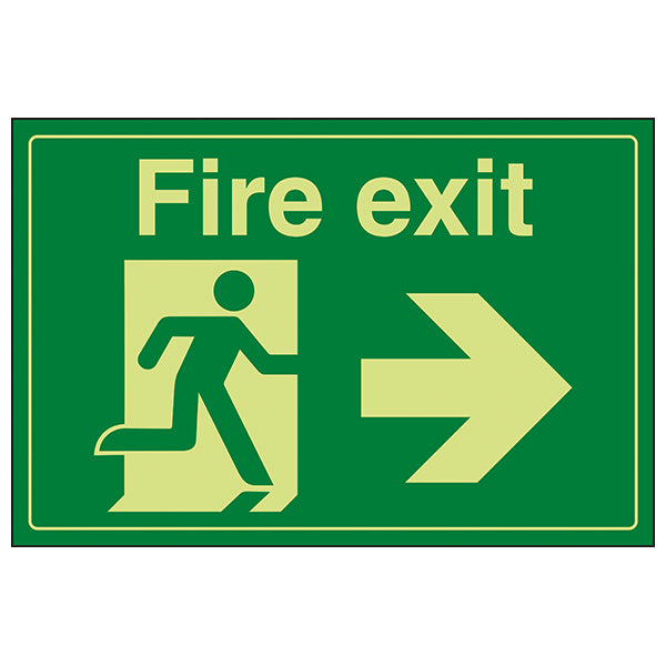 GITD Fire Exit Safety Sign Photoluminescent For Buildings