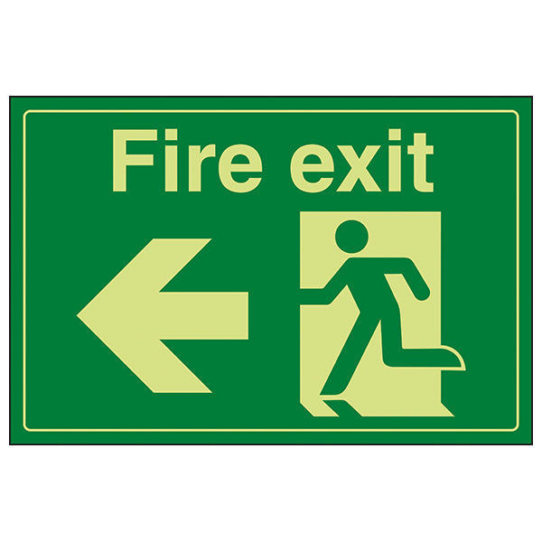 GITD Photoluminescent Fire Exit Safety Sign For Workplace