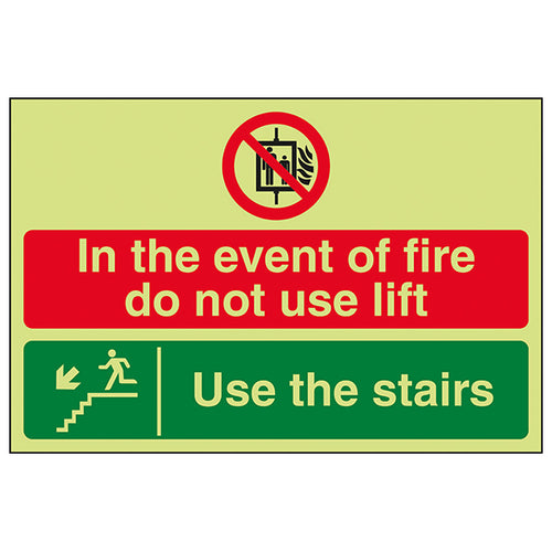 GITD Fire Safety Sign Photoluminescent For Buildings