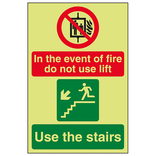 In The Event Of Fire Do Not Use Lift Safety Sign For Office