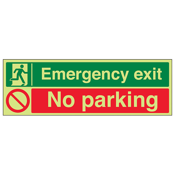 GITD Emergency Exit Safety Sign Photoluminescent For Offices