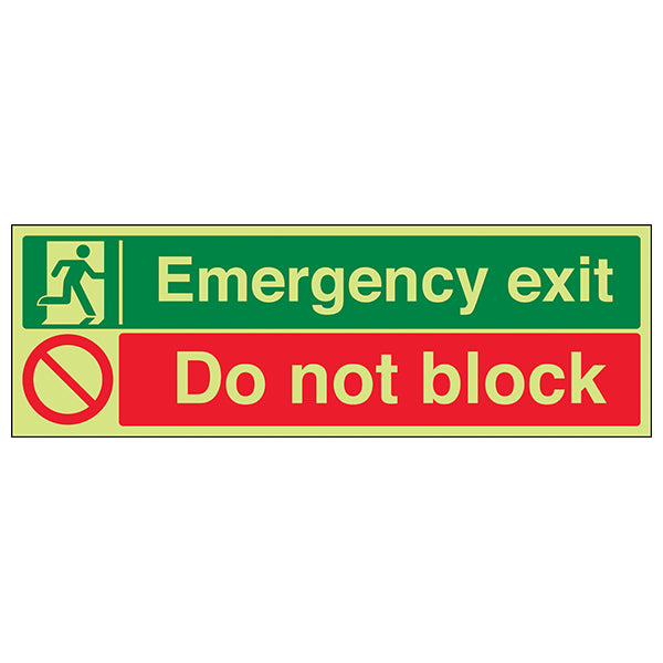 GITD Emergency Exit Do Not Block Safety Sign For Buildings