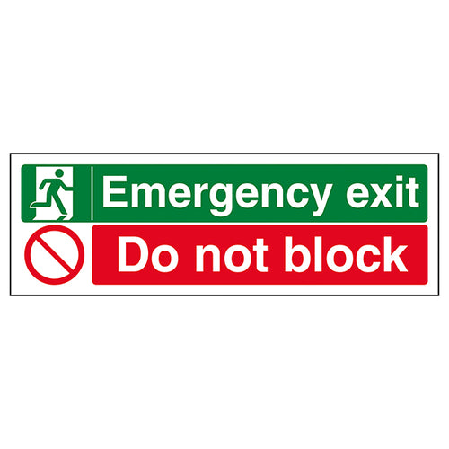 Emergency Exit Do Not Block Safety Sign BS For Workplace