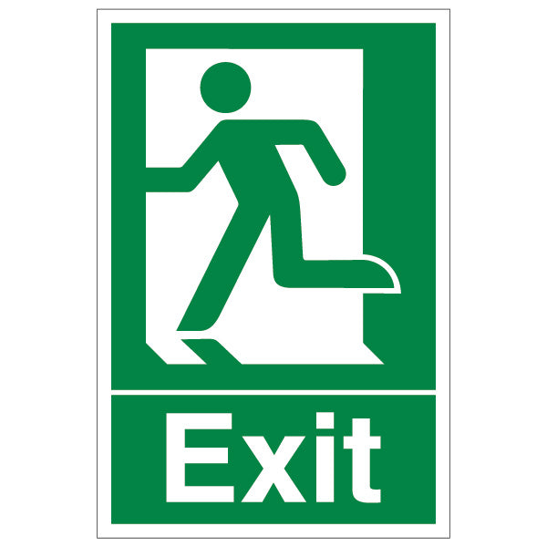 Exit Man Running Left Safety Sign Essential For Workplace